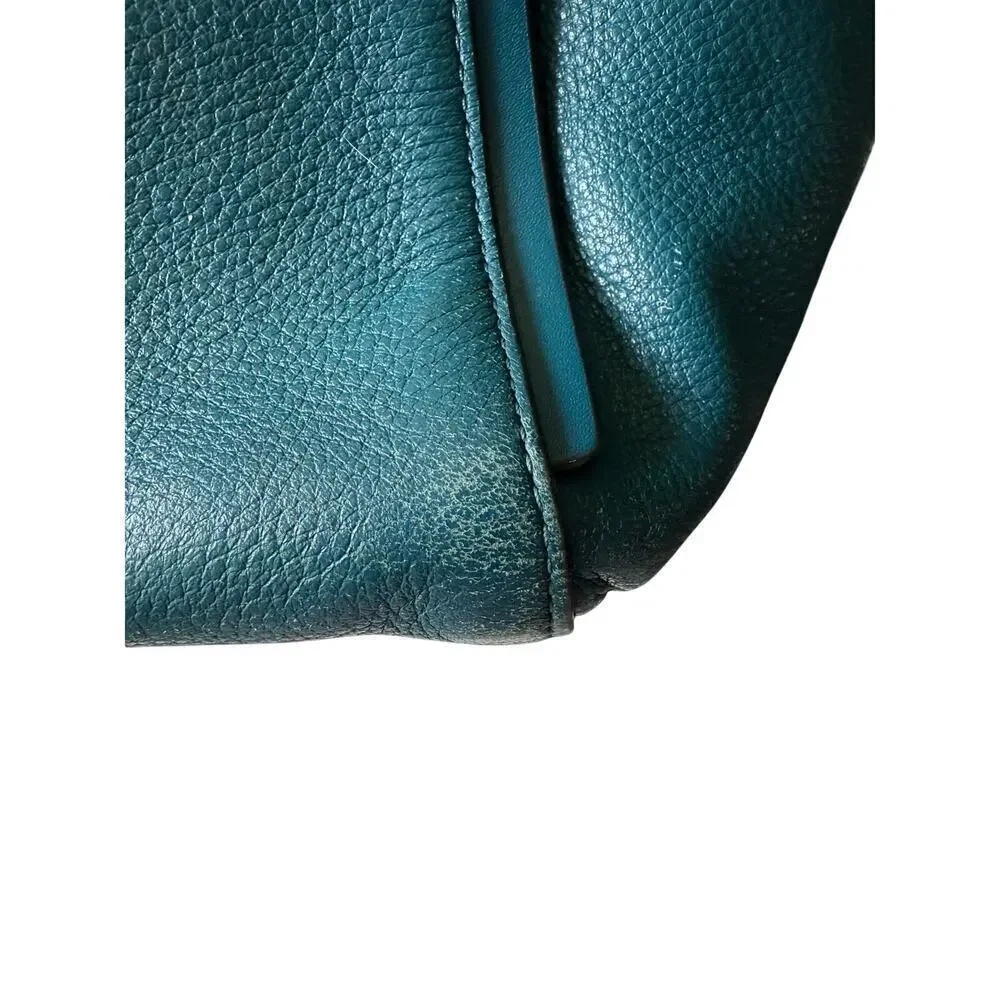 Michael Kors Whitney Large LeatherTeal Zippered Tote GUC